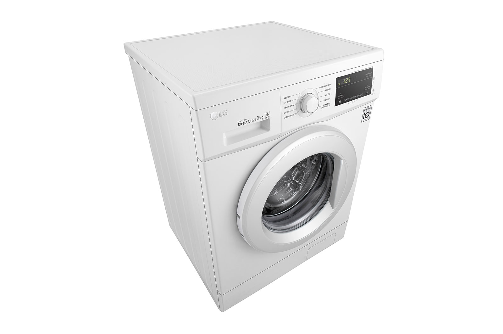 Máquina de lavar roupa LG F4J3VY3W, 9 kg, eficiência energética D, 1400 r.p.m., Inverter Direct Drive™, Steam™, branco