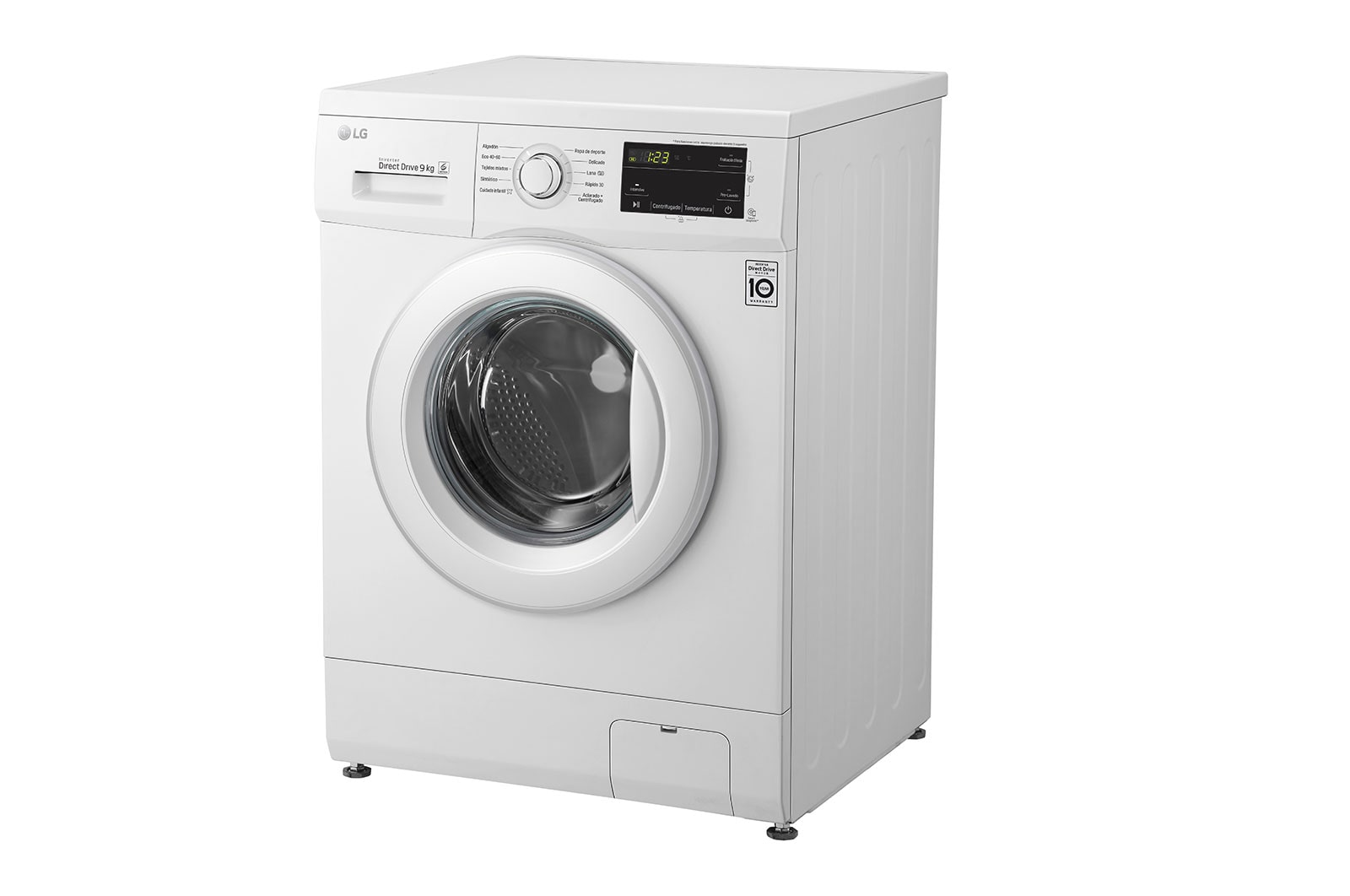 Máquina de lavar roupa LG F4J3VY3W, 9 kg, eficiência energética D, 1400 r.p.m., Inverter Direct Drive™, Steam™, branco